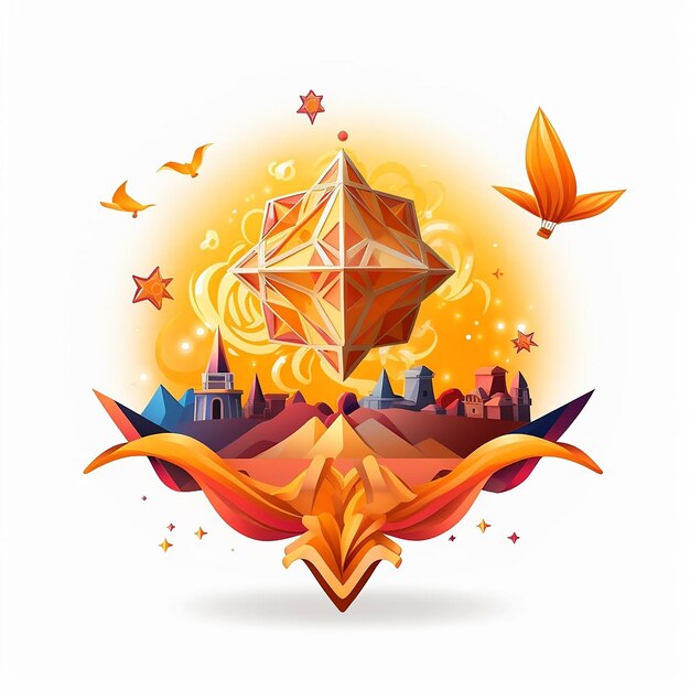 Logotipo simples de Makar Sankranti em 3D