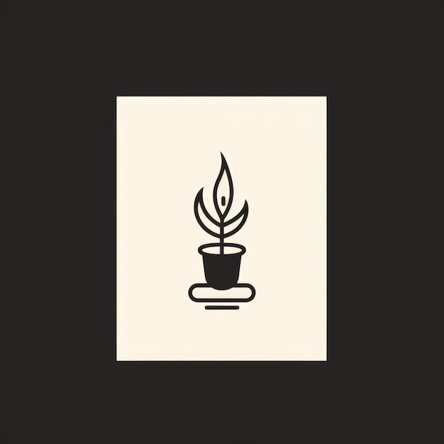 Logotipo simples do design plano da loja de velas Generative AI