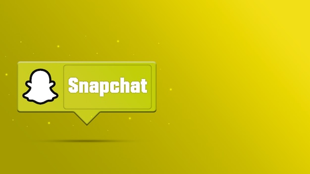 Logotipo de Snapchat en render 3d de burbujas de discurso