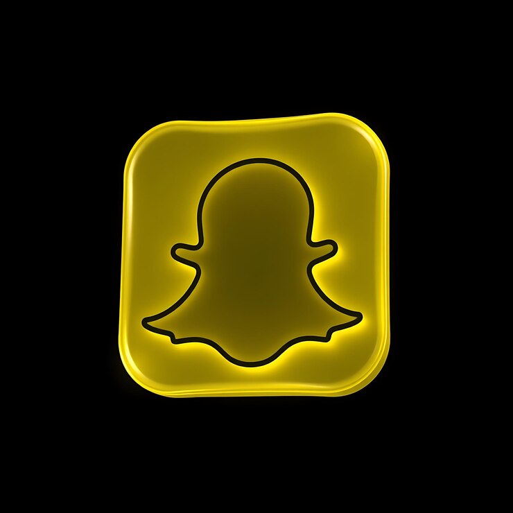 Foto logotipo de snapchat con renderización 3d material de vidrio ahumado brillo vibrante esquema de colores amarillo y blanco aislado