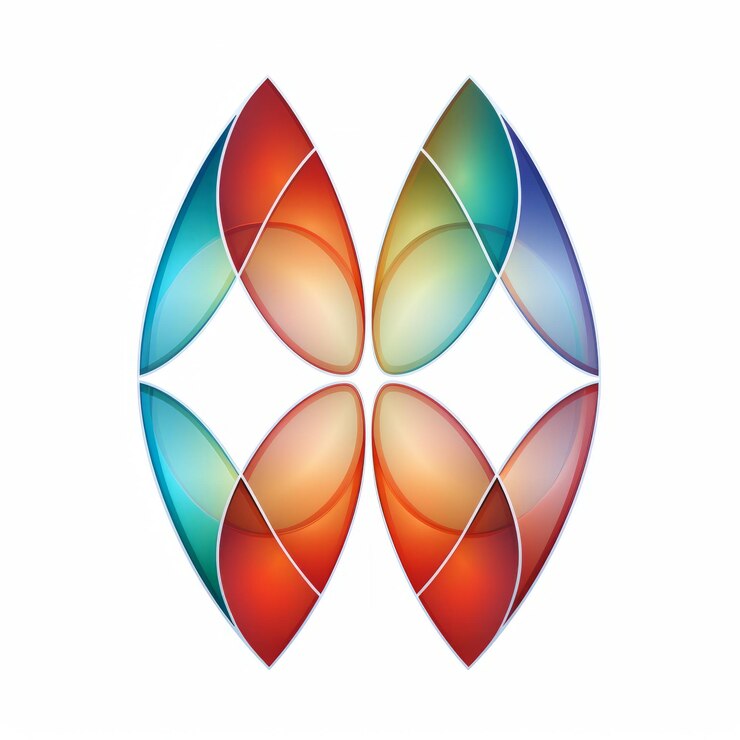 Foto logotipo del sol de vidrio teñido colorido con arte tongano y patrones de hojas