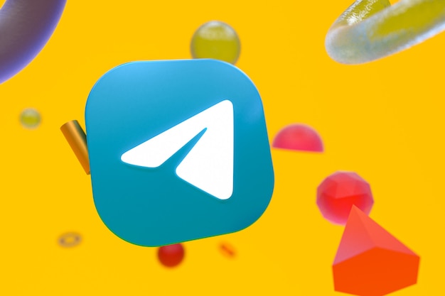 Logotipo de Telegram en geometría abstracta