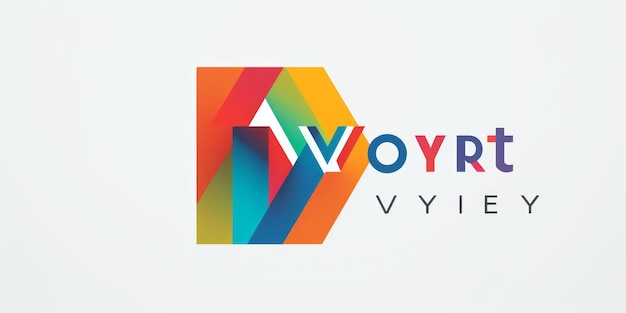 Foto logotipo de tipografía color vortex gallery con fuente geométrica abstracta