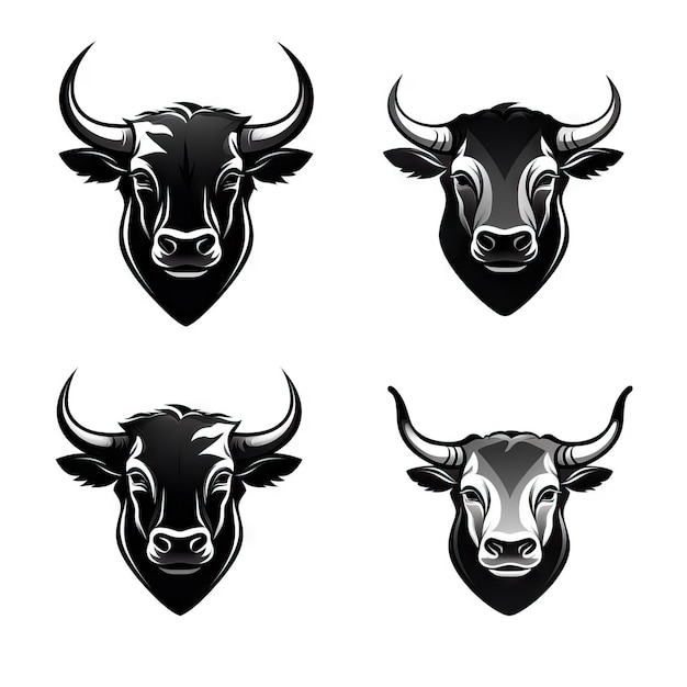 Foto logotipo de toro simple sobre fondo blanco generado por ia