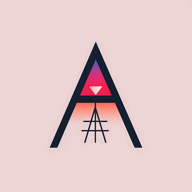 un logotipo con un triángulo y un triangle rojo en él