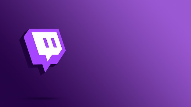 Logotipo de Twitch de renderizado 3D