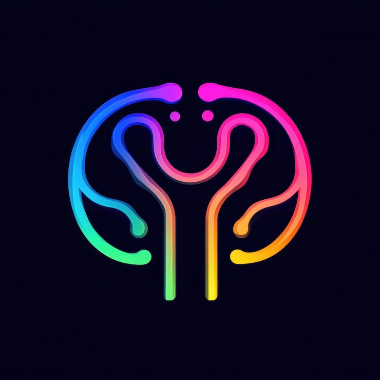 Foto un logotipo único de inteligencia artificial que hace hincapié en la sinergia creativa