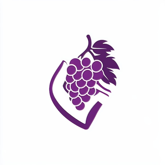 Logotipo de las uvas Ilustración vectorial de uvas aisladas sobre fondo blanco