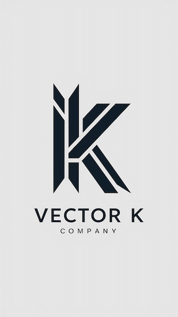 El logotipo Vector K, la letra, el letrero, el icono de la empresa con la tarjeta de visita de la marca