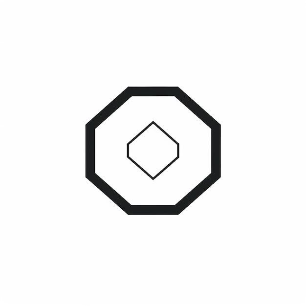 Foto logotipo de vector minimalista hexágono monograma fondo blanco sencillo sin otras imágenes y sin sombras