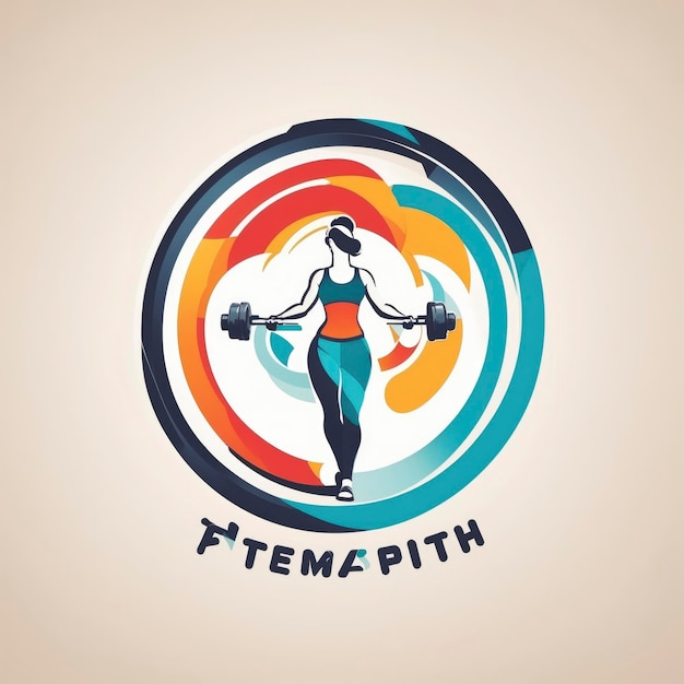 Foto logotipo vectorial de diseño plano temático de fitness y salud