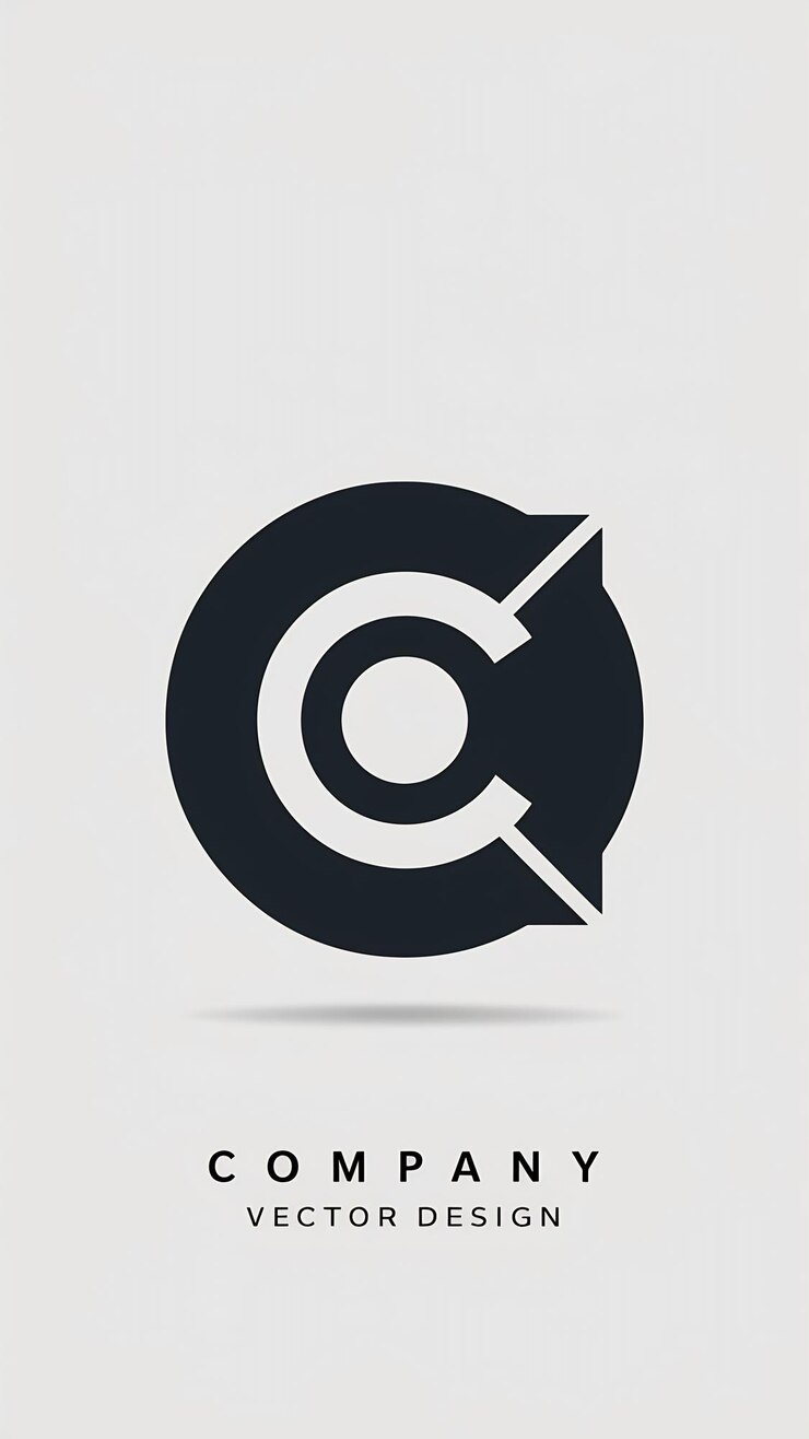 Foto el logotipo vectorial de la empresa, el signo redondo, el icono del círculo