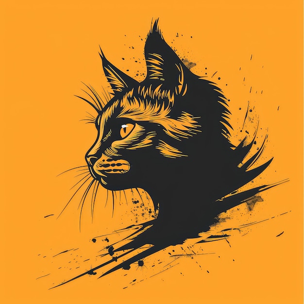 El logotipo vectorial de la ilustración del gato