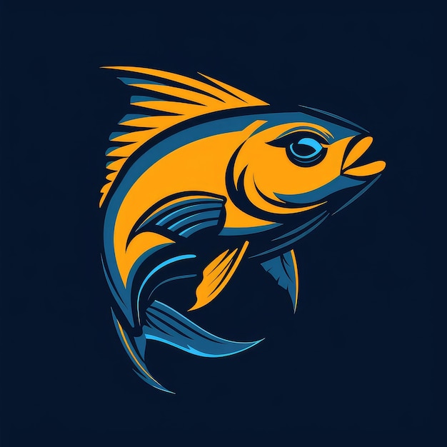 El logotipo vectorial de la ilustración de los peces