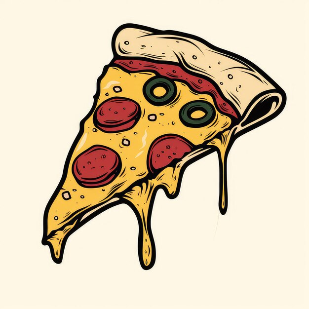 El logotipo vectorial de la ilustración de la pizza