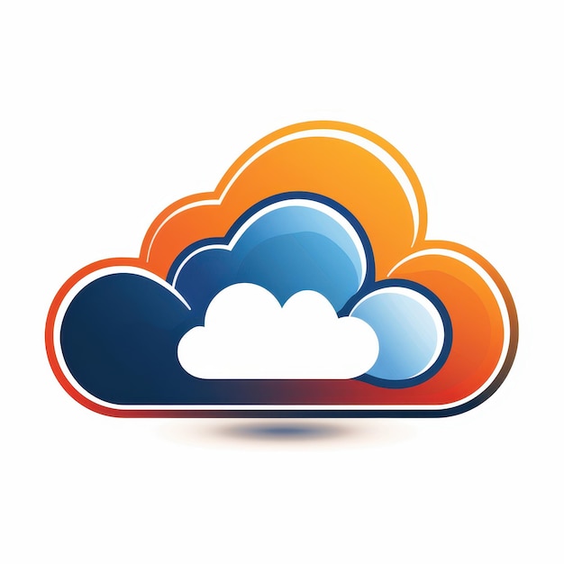 El logotipo vectorial plano moderno de una nube estilizada con colores de gradiente