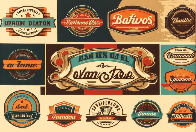 Logotipo vectorial retro vintage para banner