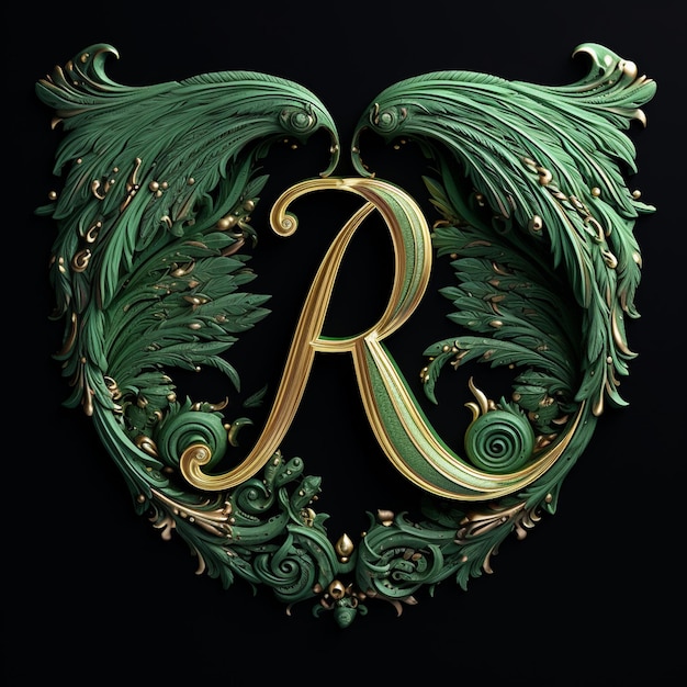 Foto un logotipo verde real