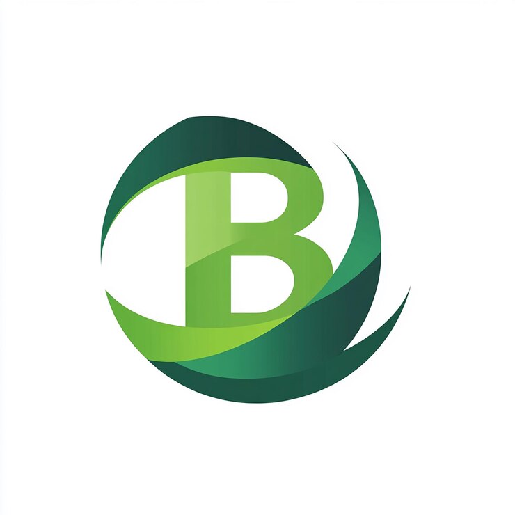 Foto un logotipo verde y verde con la letra b en él