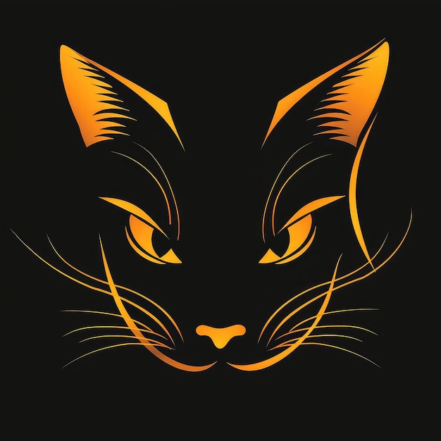 Logotipo vetorial da ilustração de gato