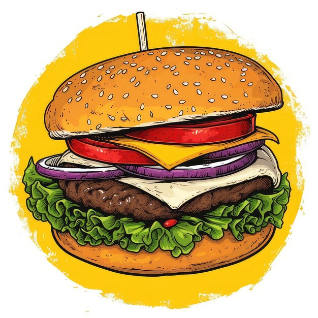 Foto logotipo vetorial da ilustração do burger