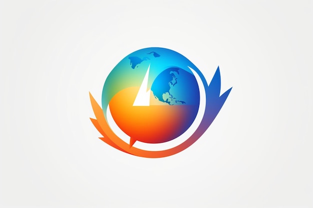 Logotipo de viaje del globo circular con flecha
