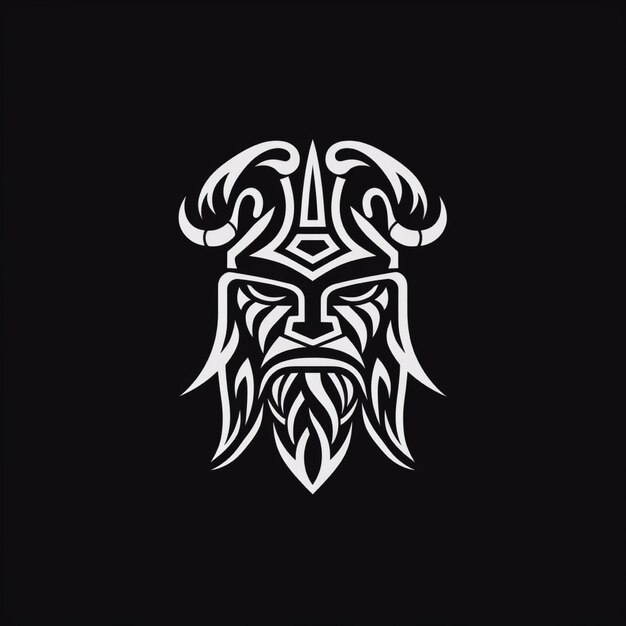 Foto logotipo viking nórdico de fundo isolado