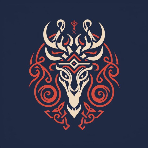 Logotipo viking nórdico de fundo isolado