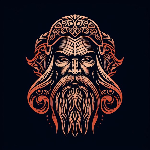 Foto logotipo vikingo nórdico de fondo aislado