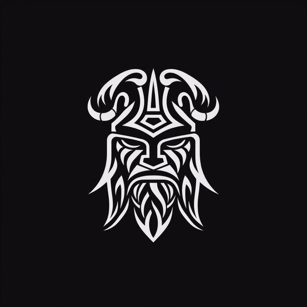 Logotipo vikingo nórdico de fondo aislado