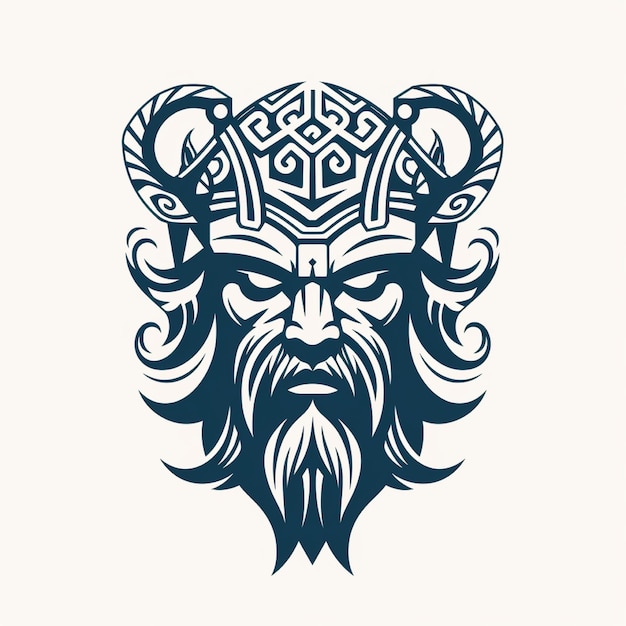 Logotipo vikingo nórdico de fondo aislado