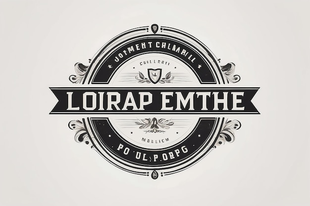 Foto logotipo vintage com espaço branco vazio para colocar seu logotipo