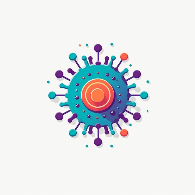 logotipo de virus y bacterias de color plano vectorial