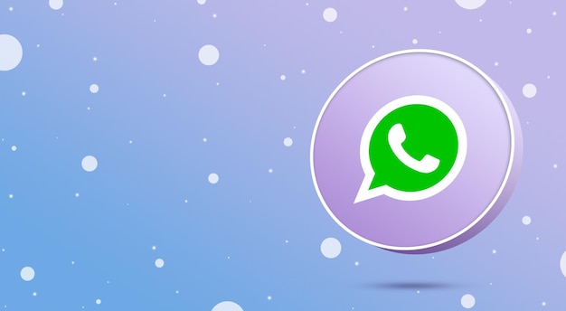 Foto logotipo de whatsapp en un botón redondo 3d