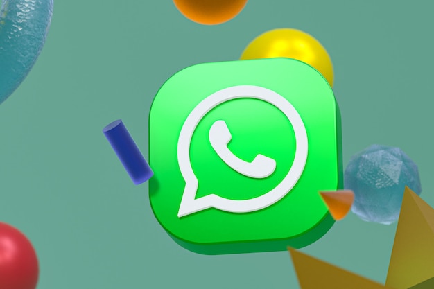 Logotipo de Whatsapp sobre fondo de geometría abstracta