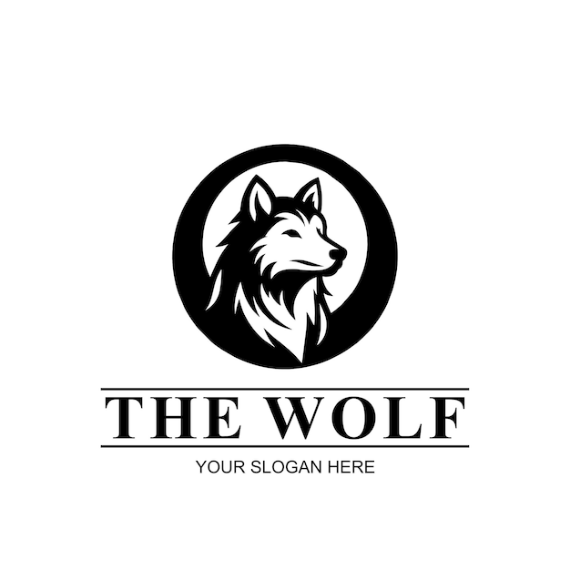 El logotipo de Wolf Animal Vector