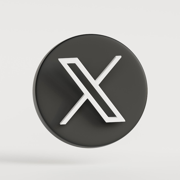Foto logotipo x en un color oscuro twitter nuevo logotipo x ilustración de renderizado en 3d
