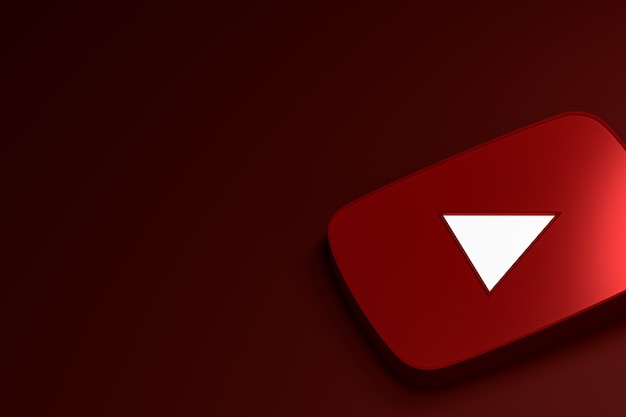 Logotipo de youtube 3d render