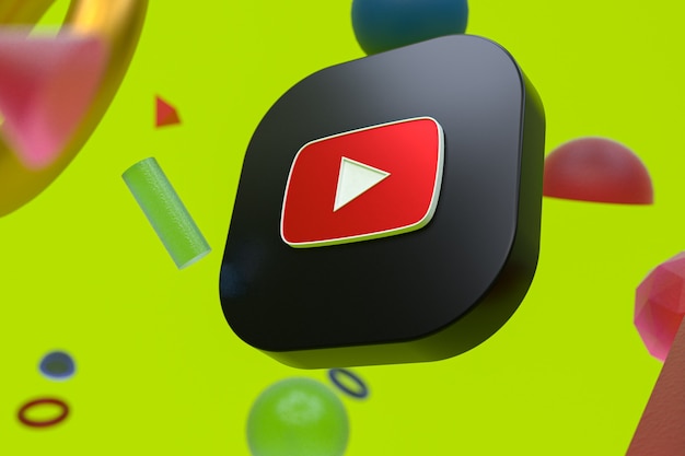 Logotipo de youtube en geometría abstracta