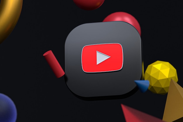 Logotipo de youtube en geometría abstracta