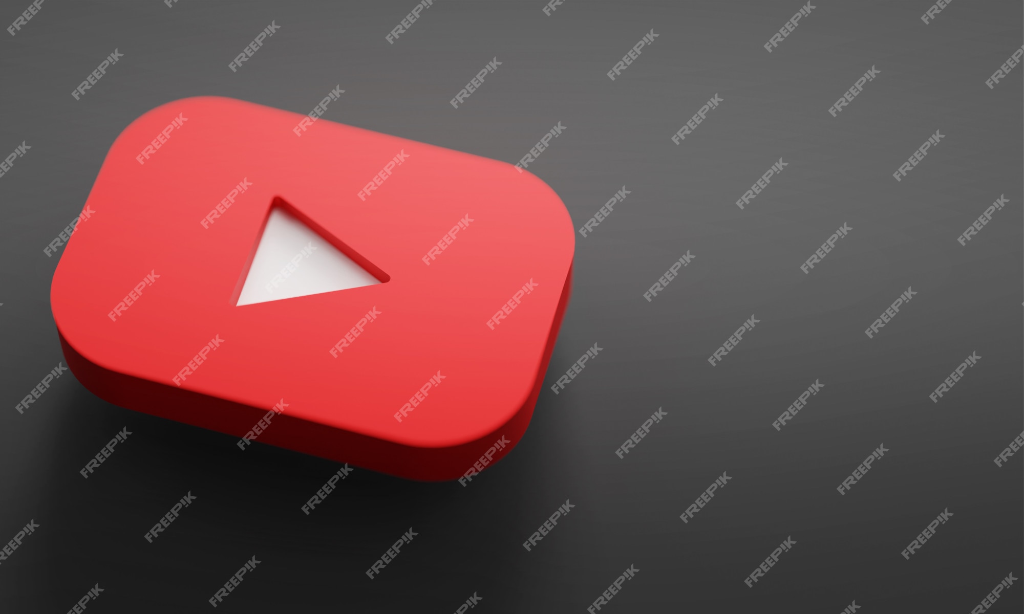 Logotipo de youtube representación 3d de cerca. plantilla de promoción de  canal de youtube. | Foto Premium