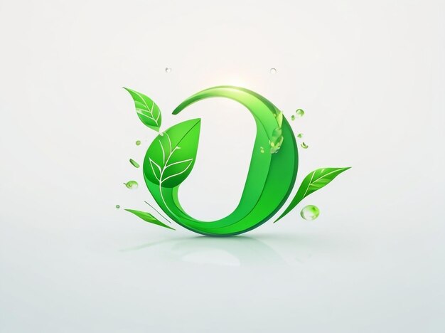 Foto el logotipo zero eco en round splash con elementos verdes