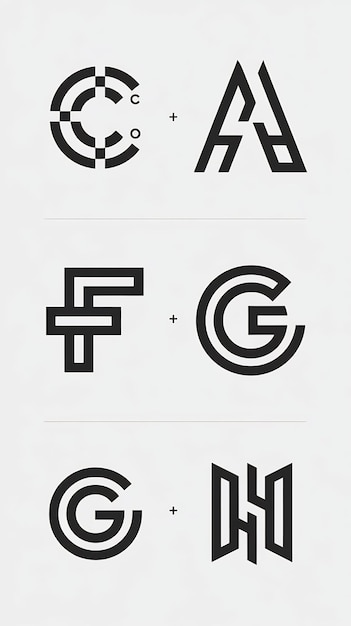 Los logotipos abstractos de la compañía señalan los íconos vectoriales