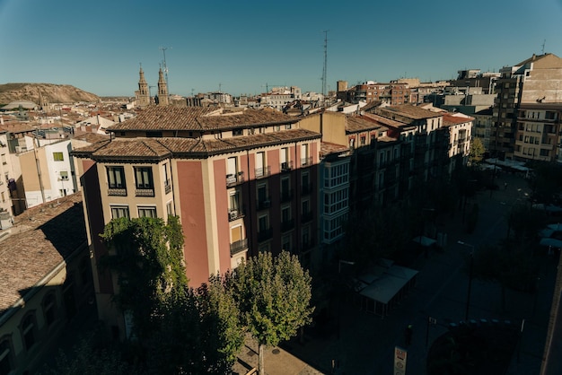 LOGRONO España nov 2021 Calle estrecha con restaurantes Logrono España