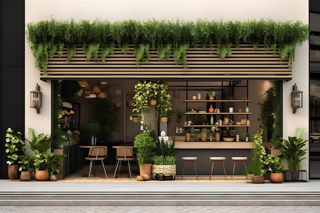 Loja Aconchegante com Mini Jardim Estético Loja com Conceito de Arquitetura Industrial e Mini Jardim