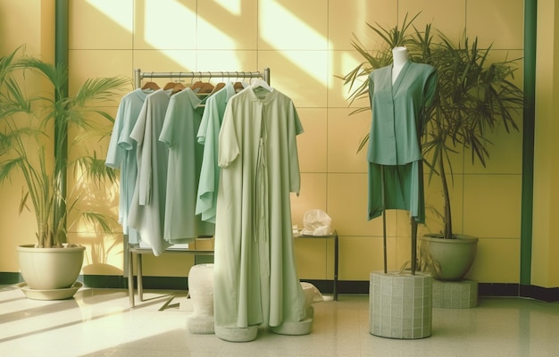 Loja de roupas modernas com IA generativa