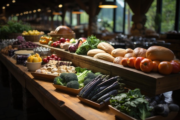 Lokaler Lebensmittelladen voller frischer Bio-Produkte von Generative IA