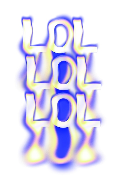 LOL Wort png flüssige Neon Schrift durchsichtiger Hintergrund