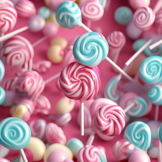 Lollipop cayendo fondo rosa