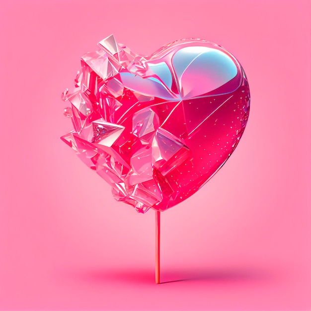 Lollypop Heart Valentine39s Day Illustration, erstellt mit generativer KI-Technologie